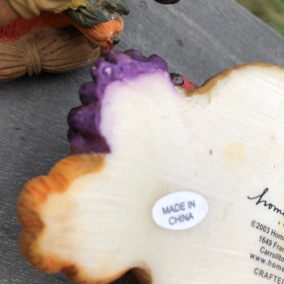 Home Interiors Vintage Thanksgiving Teddy Bear Pilgrim Resin Basket Box 4.5” Hi - Picture 13 of 15